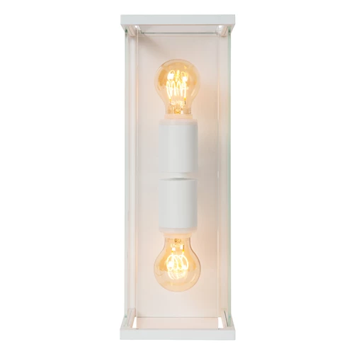 Lucide CLAIRE - Wandlamp Binnen/Buiten - 2xE27 - IP54 - Wit - detail 1
